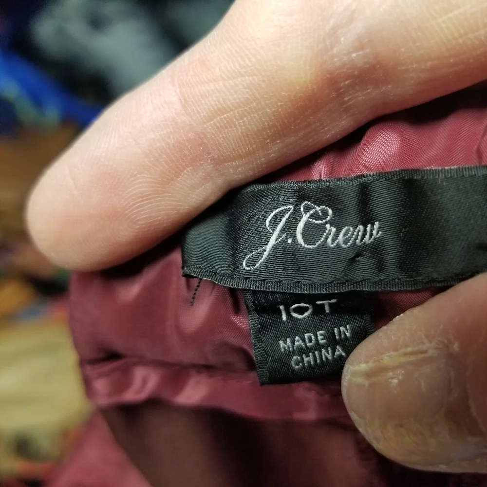 J. Crew luxe burgundy velvet easy pull on pants